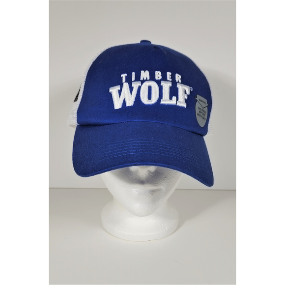 Men's Timber Wolf Advertising Cap Hat Blue White Mesh Sides Adjustable - Picture 7 of 7